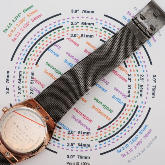 Skagen SKW2113 28mm Rose Gold Tone Quartz Watch Crystal Bezel Working main image 7